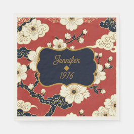 Servilleta De Papel Blossom Nouveau | Floral Personalizada Elegante