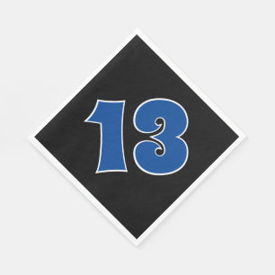 Servilleta De Papel Blue "13" Con Evento de contorno blanco # serville