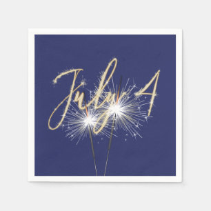 Servilleta De Papel Blue 4 de julio Esparklers Napkins