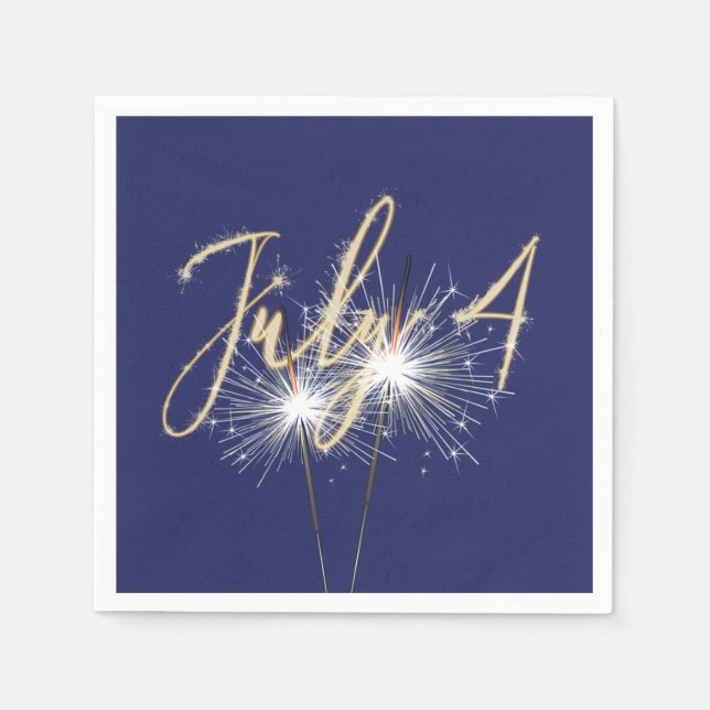 Servilleta De Papel Blue 4 de julio Esparklers Napkins (Anverso)