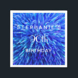 Servilleta De Papel Blue Abstract Paper Napkins 90th Birthday Party<br><div class="desc">Estas servilletas de papel de la fiesta de cumpleaños están decoradas con nuestra original fotografía multicazul abstracta (en realidad un cierre mejorado de una flor). Es un diseño moderno, contemporáneo, multicolor, vibrante y divertido. El valor predeterminado dice "Cumpleaños 90", pero es fácil personalizar el nombre y la edad, sólo hay...</div>