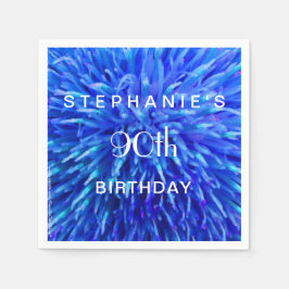 Servilleta De Papel Blue Abstract Paper Napkins 90th Birthday Party