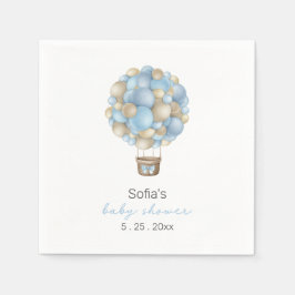 Servilleta De Papel Blue Air Balloon Boy Baby Shower