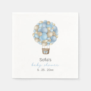 Servilleta De Papel Blue Air Balloon Boy Baby Shower