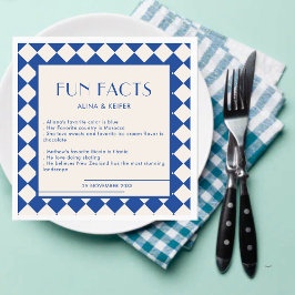 Servilleta De Papel Blue and Cream Retro Bold Fun Facts Boda