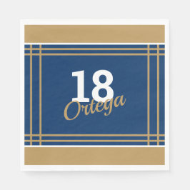 Servilleta De Papel Blue and Gold Sport Tema de lanzamiento almohada