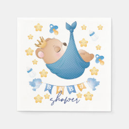 Servilleta De Papel Blue Baby Shower Baby Boy Bear