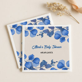 Servilleta De Papel Blue Baby Shower Napkin – Custom Name & Event 