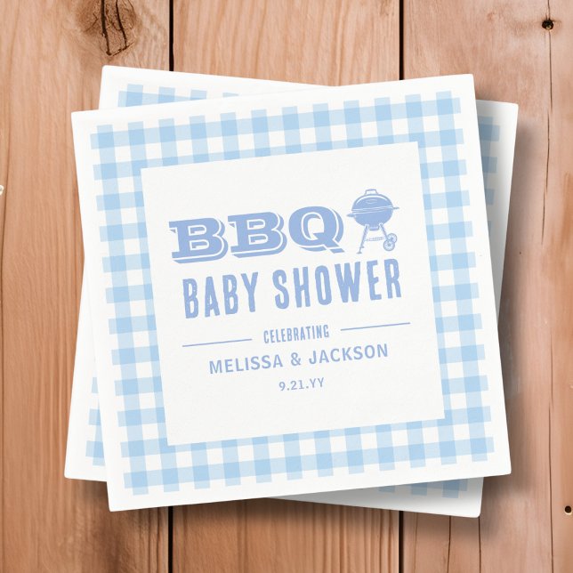 Servilleta De Papel Blue Backyard BBQ Baby Shower (Subido por el creador)