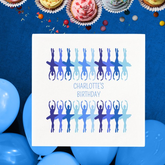 Servilleta De Papel Blue Ballerina Personalizado Cumpleaños (Subido por el creador)