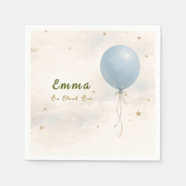 Servilleta De Papel Blue Balloon First Birthday Paper Napkins