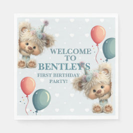 Servilleta De Papel Blue Balloon Hedgehogs Celebration