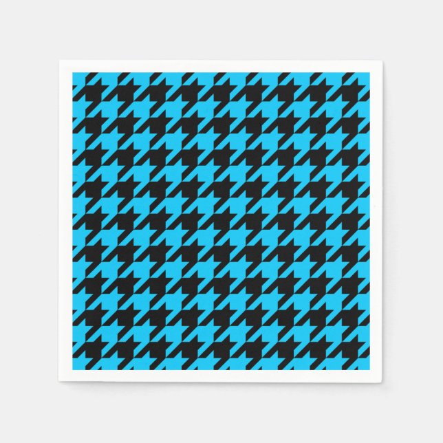 Servilleta De Papel Blue Black Houndstap Check (Anverso)