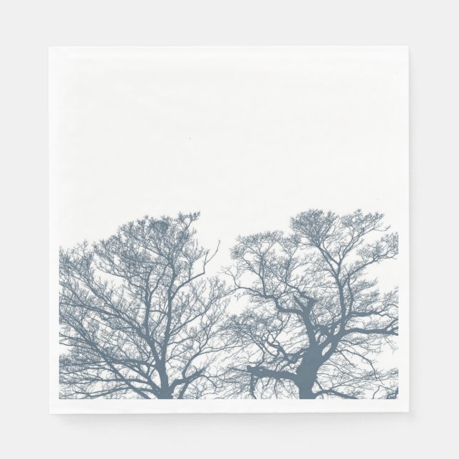 Servilleta De Papel Blue Bottom Trees Tropical Boho (Anverso)