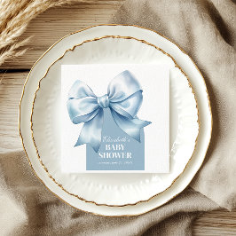 Servilleta De Papel Blue Bow Baby Boy Elegant Baby Shower