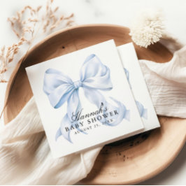 Servilleta De Papel Blue Bow Baby Shower Coquette Bow