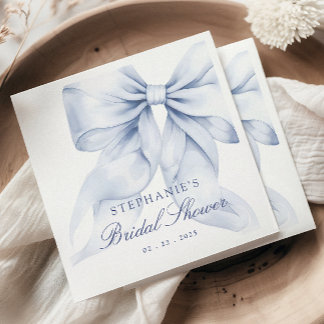 Servilleta De Papel Blue Bow Bridal Shower