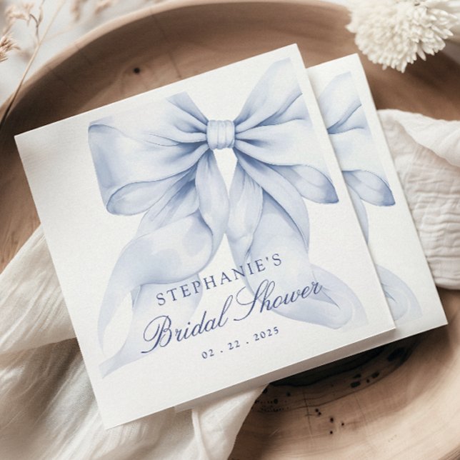 Servilleta De Papel Blue Bow Bridal Shower (Subido por el creador)