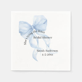 Servilleta De Papel Blue Bow Bridal Shower Napkins