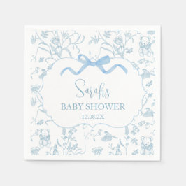 Servilleta De Papel Blue Bow Chinoiserie Baby Shower Boy
