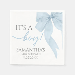 Servilleta De Papel Blue Bow Es Un Chico Baby Shower