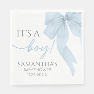 Servilleta De Papel Blue Bow Es Un Chico Baby Shower