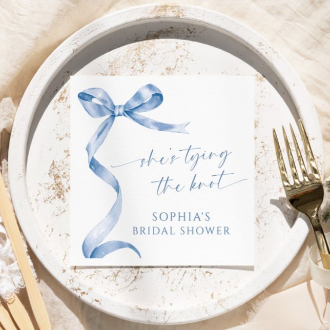 Servilleta De Papel Blue Bow está atando la ducha nupcial (Subido por el creador)