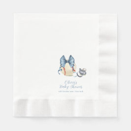 Servilleta De Papel Blue Bow Pacifier Baseball Sport Baby Shower