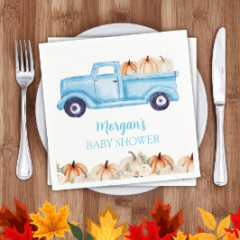 Servilleta De Papel Blue Boy Little Pumpkin Cuadros Baby Shower