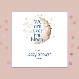 Servilleta De Papel Blue Boy Moon Baby Shower Paper Napkin