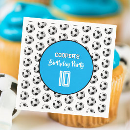 Servilleta De Papel Blue Boy Soccer Birthday Party