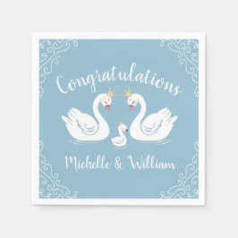 Servilleta De Papel Blue Boy Swan Baby Shower