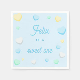 Servilleta De Papel Blue Boy Sweet One First Birday Napkins
