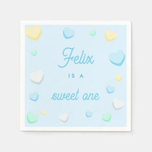 Servilleta De Papel Blue Boy Sweet One First Birday Napkins