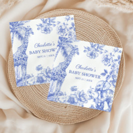 Servilleta De Papel Blue Boy Toile de Jouy Safari Animales Baby Shower