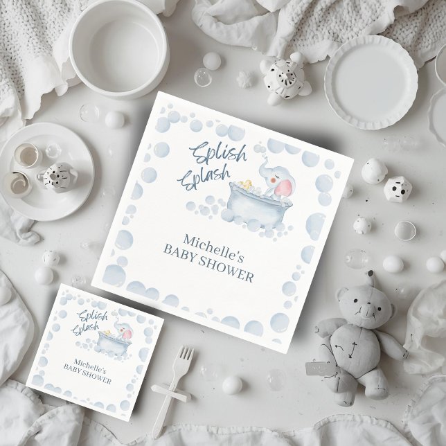 Servilleta De Papel Blue Bubble Bath Animal Baby Shower (Subido por el creador)