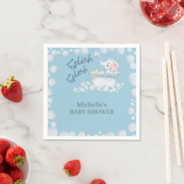 Servilleta De Papel Blue Bubble Bath Animal Baby Shower