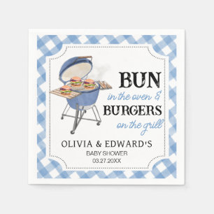 Servilleta De Papel Blue Burger BBQ Baby Shower