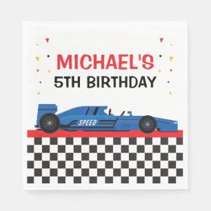 Servilleta De Papel Blue Car Racing Party