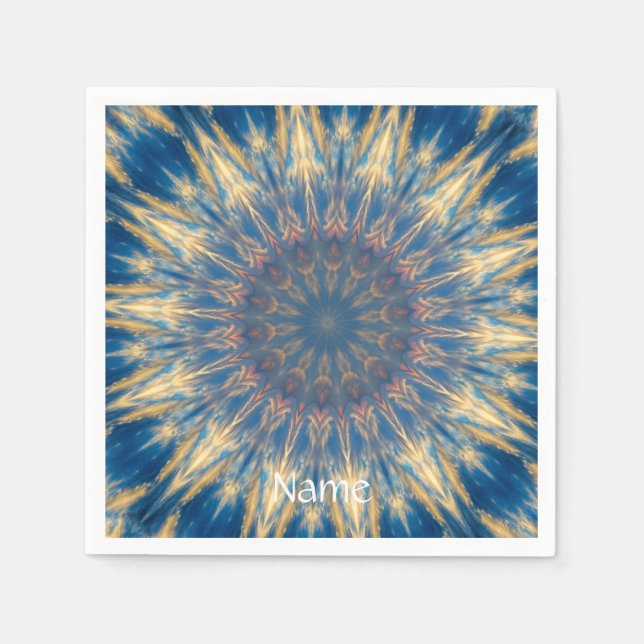 Servilleta De Papel Blue Chakra Kaleidoscope Thunder_Cove (Anverso)