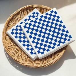 Servilleta De Papel Blue Checker Bridal Shower
