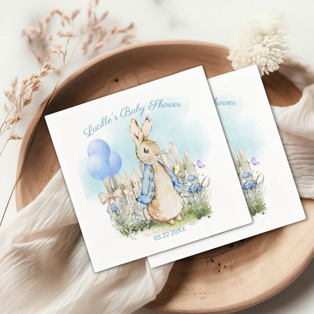 Servilleta De Papel Blue Classic Bunny Peter Baby Shower Paper Napkins (Subido por el creador)