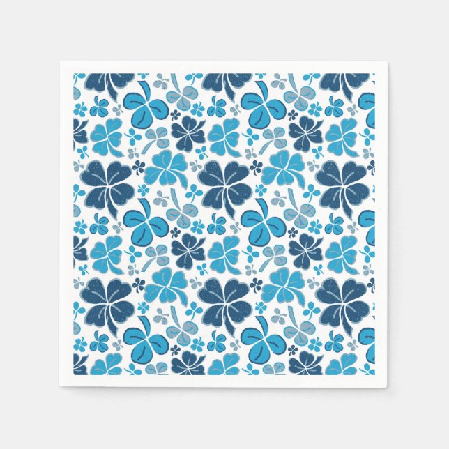 Servilleta De Papel Blue Clover Shamrock Pattern St. (Anverso)