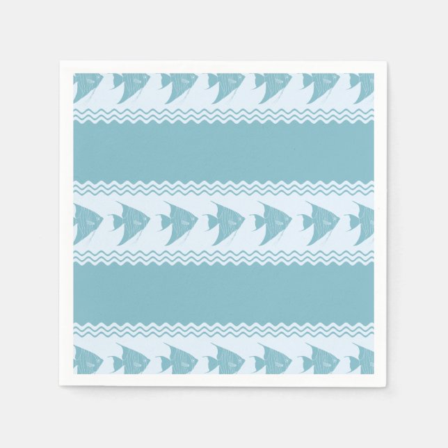 Servilleta De Papel Blue Coastal Angelfish Stripes (Anverso)