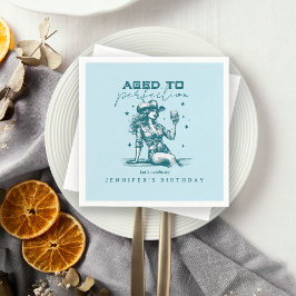 Servilleta De Papel Blue Cowgirl Aged to Perfection Birthday Party 