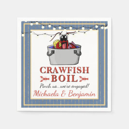 Servilleta De Papel Blue Crawfish Boil BBQ Evento Especial Compromiso