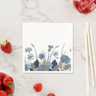 Servilleta De Papel Blue Dahlias Cornflower