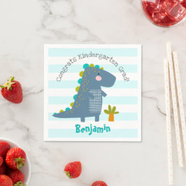 Servilleta De Papel Blue Dinosaur Boy Kindergarten Graduation Playful