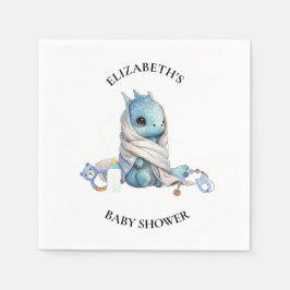 Servilleta De Papel Blue Dragon Watercolor Baby Shower