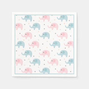 Servilleta De Papel Blue Elephants Boy Baby Shower Cute